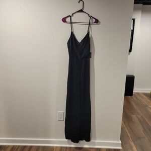 Forever 21 Black Satin Jumpsuit